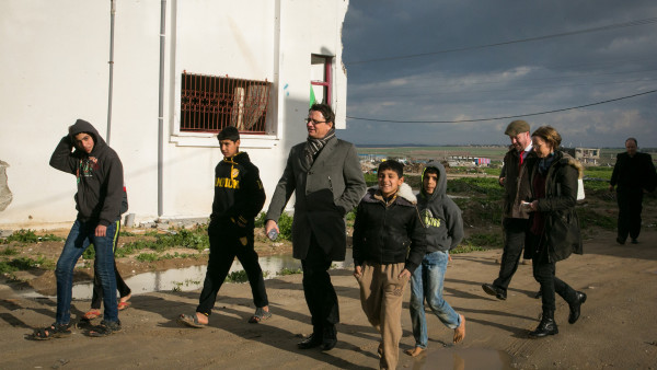 Mgr Felix Gmür avec la "Coordination pour la Terre Sainte" de 2015 à Gaza (Photo: Andrea Krogmann)