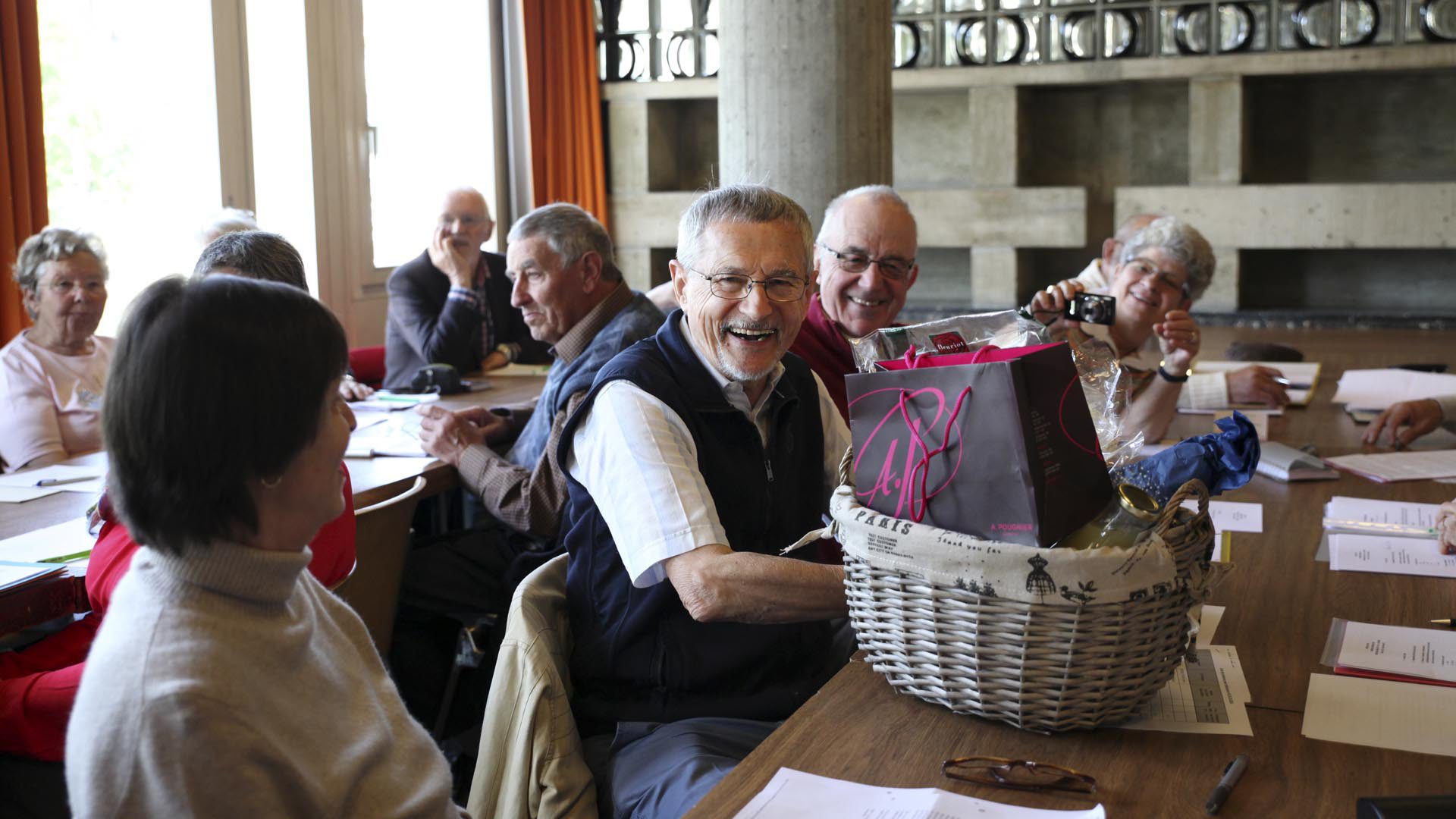 Lausanne le 25 mai 2016. Assemblée générale du MCR. Lucien Maystre a démissionné après 16 ans passés dans le mouvement. (Photo: Bernard Hallet)